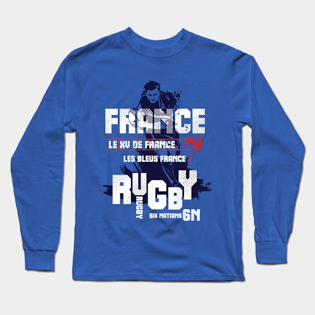 France Rugby Fan Memorabilia Les Bleus Long Sleeve T-Shirt by CGD